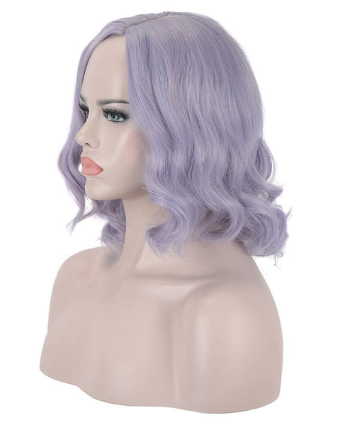 Short Wavy Synthetic Lace Front Wig Quality Blue 16'' Natural Pre-Plucked  Hairline Heat Resistant Women's Wigs for Daily Makeup