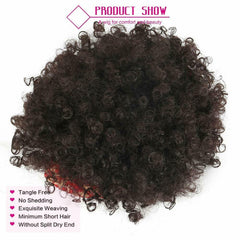 Sexy Headband Wig Synthetic Glueless Short Dark Brown Kinky Curly for Black Lady