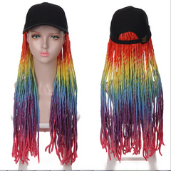 Hat wig Long Synthetic Baseball Cap Wig with Braided Box Braids Wigs headband