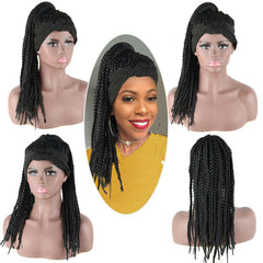 Braided Headband Wigs Afro Hair Band for Black Women Box Hand-Braided Wrap Wig