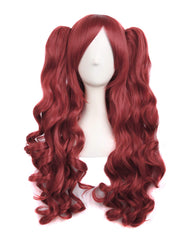 Synthetic Wave Wig 28inch Lolita Long Curly Clip On Ponytails Cosplay Wig White Color