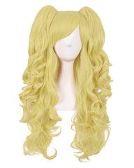 Synthetic Wave Wig 28inch Lolita Long Curly Clip On Ponytails Cosplay Wig White Color